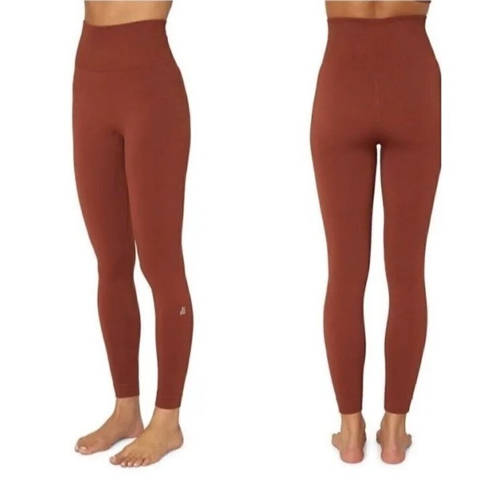 We‎ Wore What Seamless High Waisted Leggings Sz S Brunette Brown Heavyweight NEW
